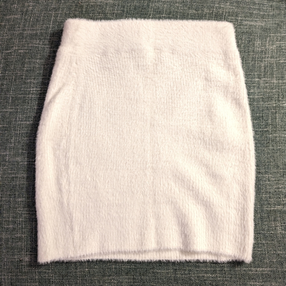 Lush - Fuzzy Cream Skirt. Y2K dreaming